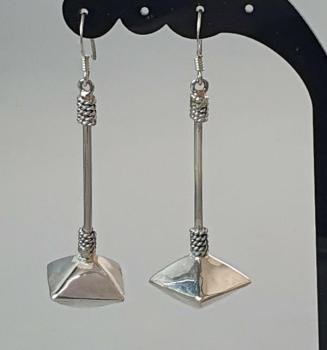 Ohrhänger -Pyramide-  aus 925er Sterlingsilber, Gewicht: 7,1g