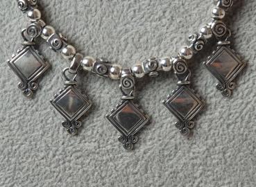 Element Halskette aus 925er Sterlingsilber, Länge 42,0 cm, Gewicht: 27,9g