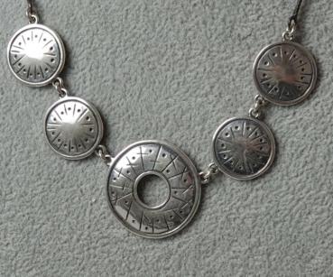 Element Halskette aus 925er Sterlingsilber, Länge 42,0 cm, Gewicht: 17,2g