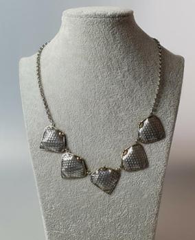 Element Halskette aus 925er Sterlingsilber, Länge 43,5 cm, Gewicht: 25,8g