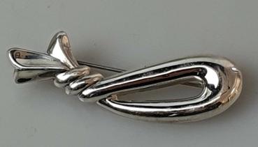 Kleine Schleifenbrosche aus 925er Sterlingsilber, Gewicht: 4,0g