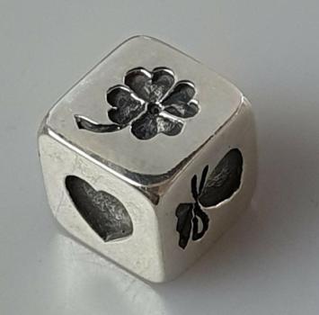 Würfel mit Symbolen aus 925er Sterlingsilber, Gewicht: 25,1g