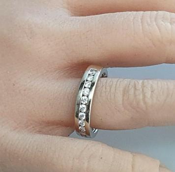 Diamantring aus 585er Weissgold mit 0.55 Karat, Größe 56, Gewicht: 6,1g