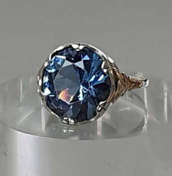 Vintage Topas Ring aus 925er Sterlingsilber, Größe 52, Gewicht: 4,7g