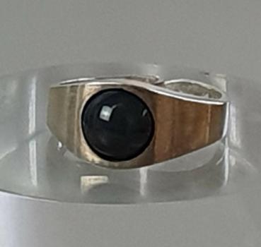 Vintage Schmucksteinring aus 800er Silber, offene Ringschiene, Gewicht: 3,4g