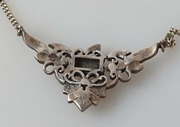 Preview: Vintage Collier mit Onyx und Markasiten, Länge 44,5 cm Gewicht: 12,8g