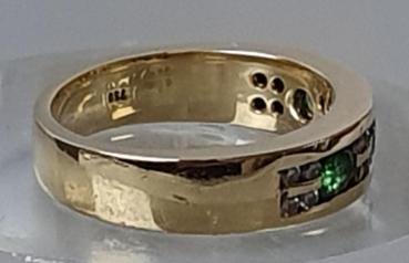 Preview: Smaragd- Diamantring aus 750 Gold, Größe 55, Gewicht: 8,7g