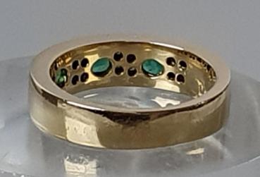 Preview: Smaragd- Diamantring aus 750 Gold, Größe 55, Gewicht: 8,7g