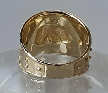 Diamantring mit Elefanten aus 585er Gold, Größe 53, Gewicht: 6,8g