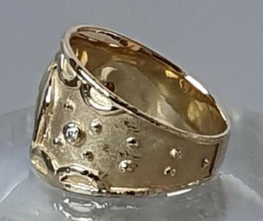 Diamantring mit Elefanten aus 585er Gold, Größe 53, Gewicht: 6,8g