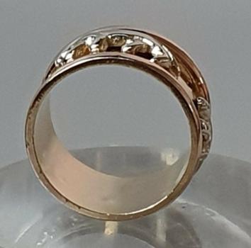 Ring mit Raubkatzen aus 750er Tricolor Gold, Größe 55, Gewicht: 7,0g