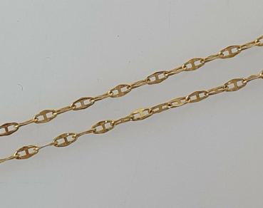 Feine Doppelanker Halskette aus 375er Gold, Länge 51,5 cm, Gewicht: 0,9g
