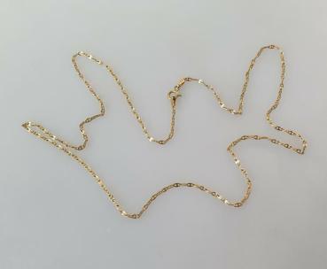Feine Doppelanker Halskette aus 375er Gold, Länge 51,5 cm, Gewicht: 0,9g