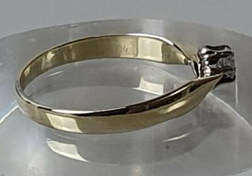 Preview: Diamantsolitär mit 0.10 ct. aus 585er Gold, Größe 55, Gewicht: 1,5g