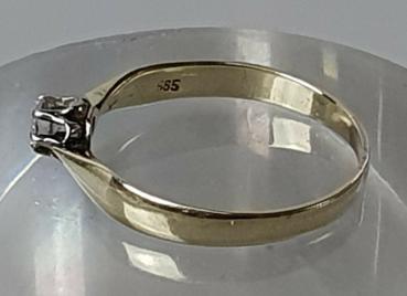 Preview: Diamantsolitär mit 0.10 ct. aus 585er Gold, Größe 55, Gewicht: 1,5g