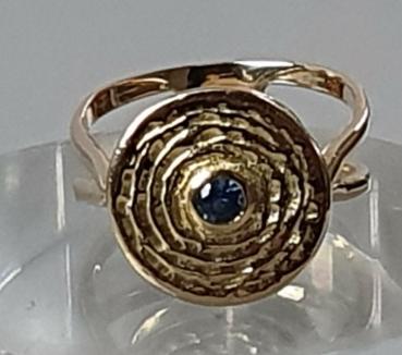 Saphir Edelsteinring aus 750er Gold, Größe 52, Gewicht: 5,7g