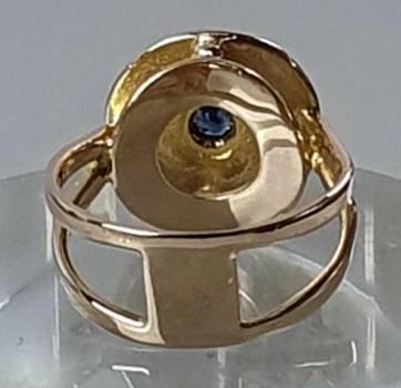 Preview: Saphir Edelsteinring aus 750er Gold, Größe 52, Gewicht: 5,7g