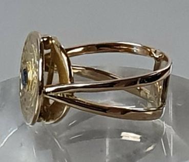 Preview: Saphir Edelsteinring aus 750er Gold, Größe 52, Gewicht: 5,7g
