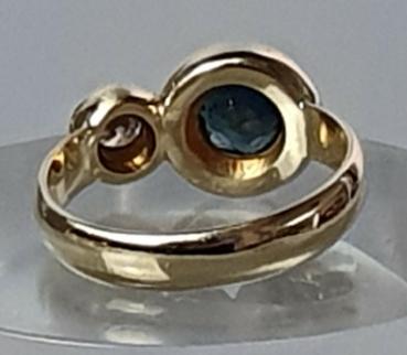 Smaragd- Diamantring, 585 Gold, Größe 55, Gewicht: 5,9g