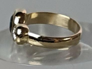 Smaragd- Diamantring, 585 Gold, Größe 55, Gewicht: 5,9g