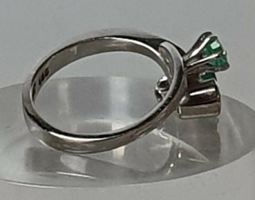 Preview: Handarbeit Smaragd- Diamantring aus 585er Weißgold, Größe 53, Gewicht 5,5g