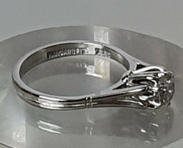Preview: Handarbeit Halbkaräter Diamantring aus 585er Weißgold, Größe 53, Gewicht: 3,3g