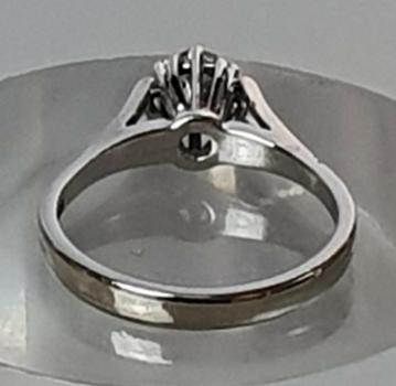 Preview: Handarbeit Halbkaräter Diamantring aus 585er Weißgold, Größe 53, Gewicht: 3,3g