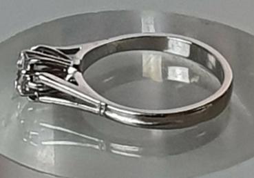 Preview: Handarbeit Halbkaräter Diamantring aus 585er Weißgold, Größe 53, Gewicht: 3,3g