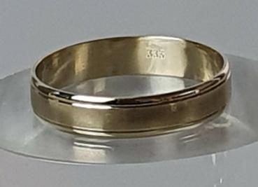 Bandring, mittig mattiert, 333er Gold, Größe 68, Gewicht: 3,1g