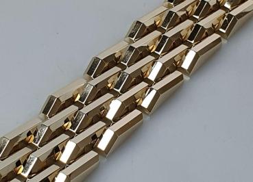 Preview: Vintage Breites und schweres Gliederarmband aus 585er Gold, Länge 20,5 cm, Gewicht: 93,1g