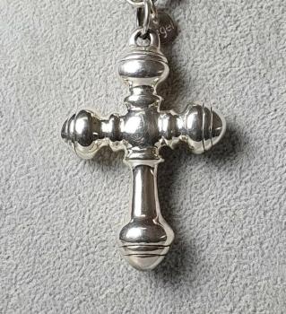 Ankerkette mit großem Kreuzanhänger aus 925er Sterlingsilber, Länge: 50,0 cm, Gewicht: 46,4g