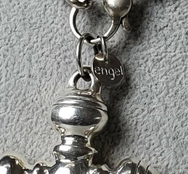 Ankerkette mit großem Kreuzanhänger aus 925er Sterlingsilber, Länge: 50,0 cm, Gewicht: 46,4g