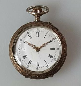 Kleine Taschenuhr / Frackuhr aus 800er Silber, Handaufzug