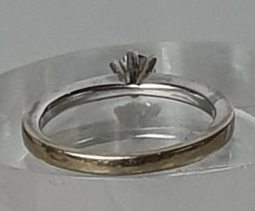 Preview: Brillantsolitär mit 0,2 ct. aus 585er Weissgold, Größe 52, Gewicht: 2,9g