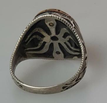 Preview: Mäander Schmucksteinring aus 925er Sterlingsilber, Größe 69, Gewicht: 13,0g