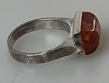 Preview: Bernsteinring aus 925er Sterlingsilber, Größe 57, Gewicht: 4,8g
