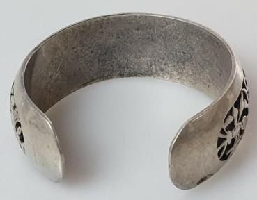 Vintage Armspange mit ägyptischen Motiven aus 800er Silber, Gewicht: 56,2g