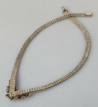 Preview: Vintage Schmucksteincollier mit Amethystbesatz, 835er Silber, Länge: 42,0 cm, Gewicht 35,6g