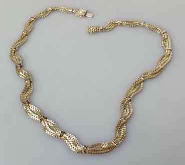 Mehrstrang Halskette aus 585er Gold, Länge: 46,5 cm, Gewicht: 34,4g