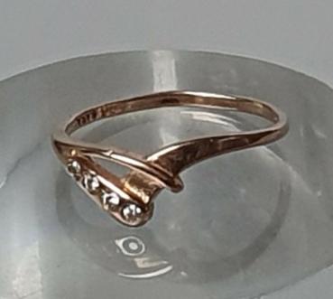 Schmucksteinring aus 585er Rotgold, Größe 53, Gewicht: 1,3g
