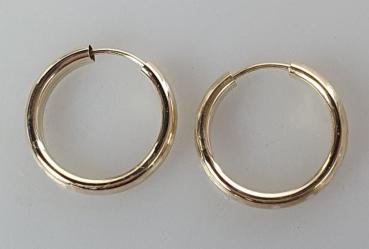 Preview: Creolen/Ohrstecker mit dezentem Muster aus 333er Gold, Gewicht: 1,5g