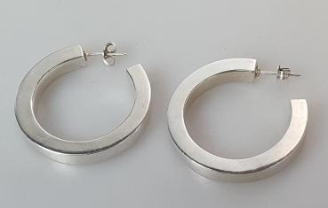 Große Creolen Ohrstecker aus 925er Sterlingsilber, Gewicht: 8,7g