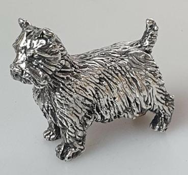 Handarbeit: Hundefigur -Terrier- aus reinem Silber 999,9er, Gewicht: 26,2g