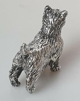 Handarbeit: Hundefigur -Terrier- aus reinem Silber 999,9er, Gewicht: 26,2g