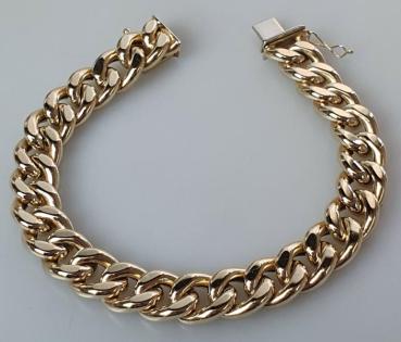 Breites Panzerketten Armband aus 585er Gold, Länge 22,5 cm, Gewicht: 35,2g