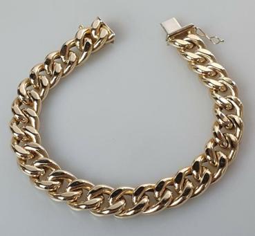 Breites Panzerketten Armband aus 585er Gold, Länge 22,5 cm, Gewicht: 35,2g