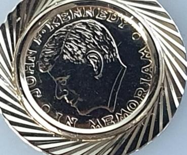 Preview: John F. Kennedy Anhänger, 585er Gold, Gewicht: 3,3g