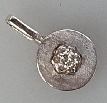 Diamant Kettenanhänger aus 585er Weißgold, Gewicht: 1,3g