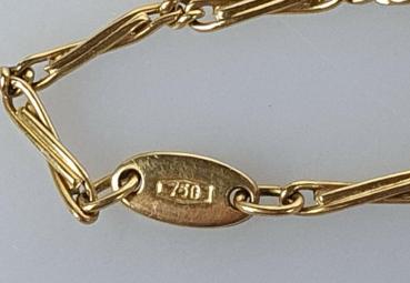 Krawattenhalter Kette aus 750er Gold, Gewicht: 4,2g