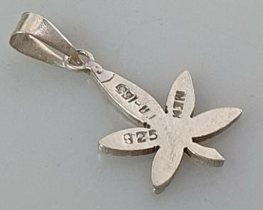 Anhänger "Hanfblatt" aus 925er Sterlingsilber, Gewicht: 2,3g